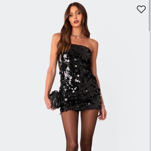 Edikted Samba Sequin Strapless Mini Dress XS